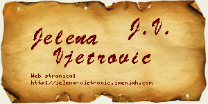 Jelena Vjetrović vizit kartica